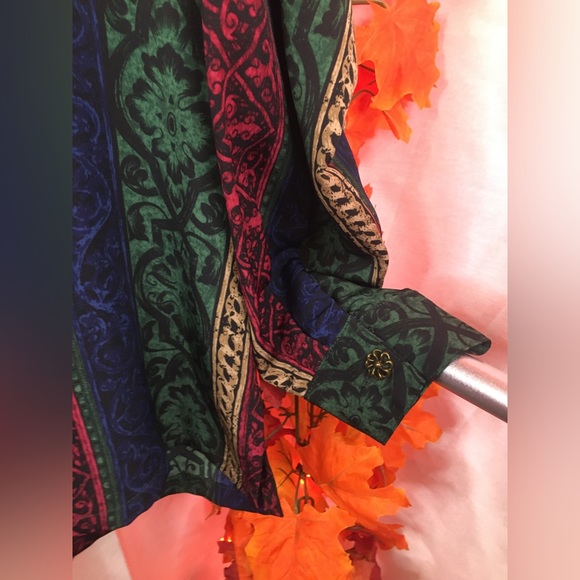 BonWorth | Women’s Multicolored Paisley Print Button Down Blouse Top - Picture 7 of 11